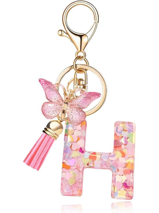 Accessories - Fashion Alphabet Initial Letter Keychain Tassel Butterfly Pendant Key Ring for P